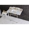 Kingston Brass 36 Carrara Marble Console Sink with Acrylic Legs, Marble WhiteBrushed Brass LMS36MASQ7 - alternate 4